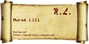 Marek Lili névjegykártya